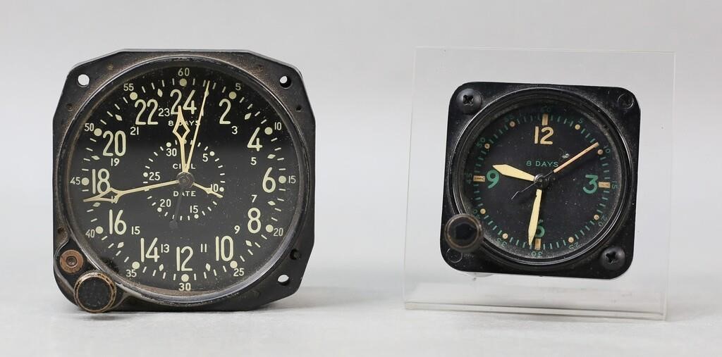 2 WALTHAM U S NAVY AIRCRAFT CLOCKS2 2fe992