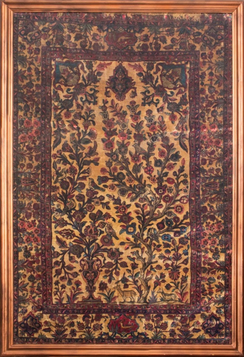 PERSIAN KASHAN ANTIQUE SILK PICTORIAL 2fc2e5