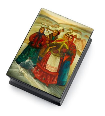 Six Russian lacquer boxes    20th