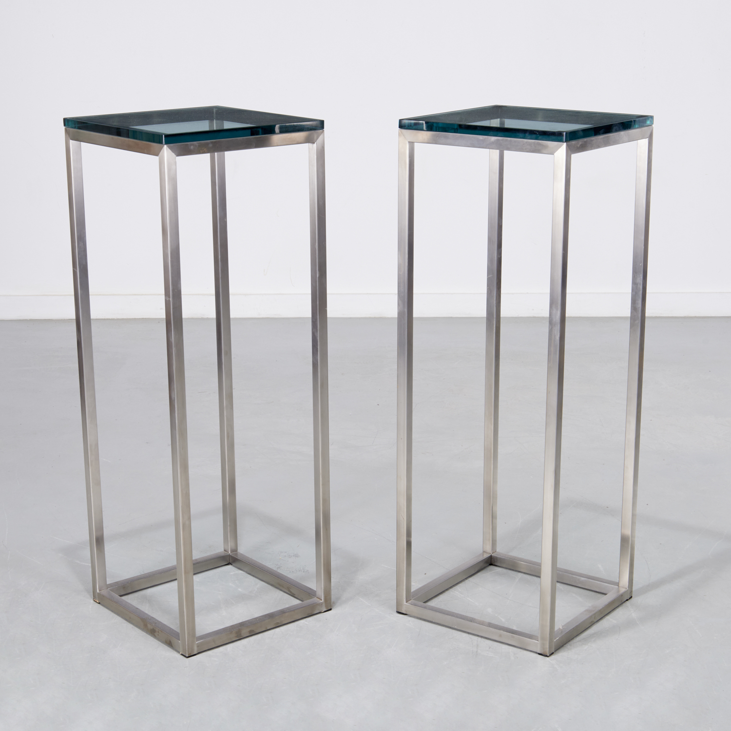 PAIR PACE STYLE STEEL AND GLASS 2fc2ed