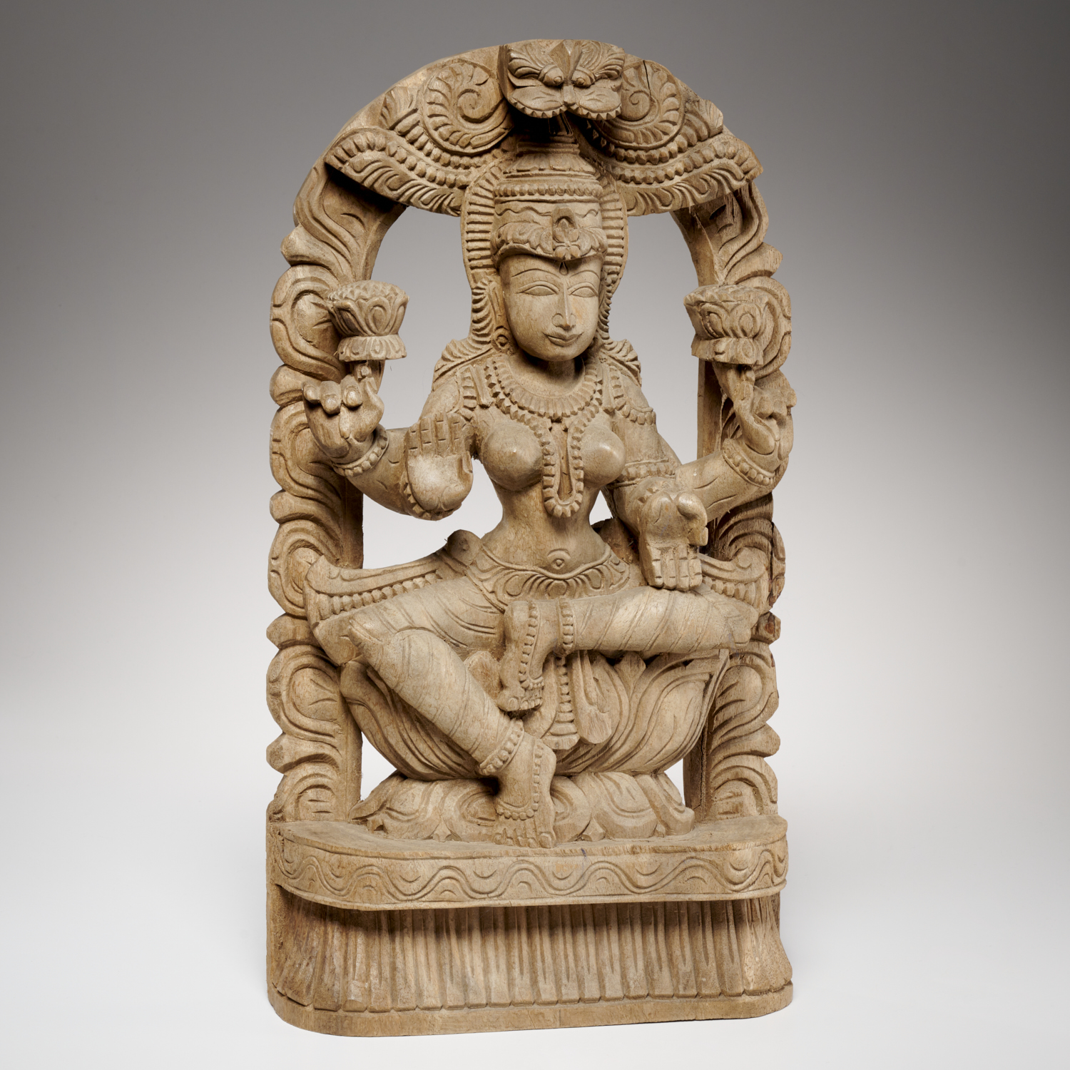 INDIAN WOOD CARVING OF LAKSHMI 2fc32d