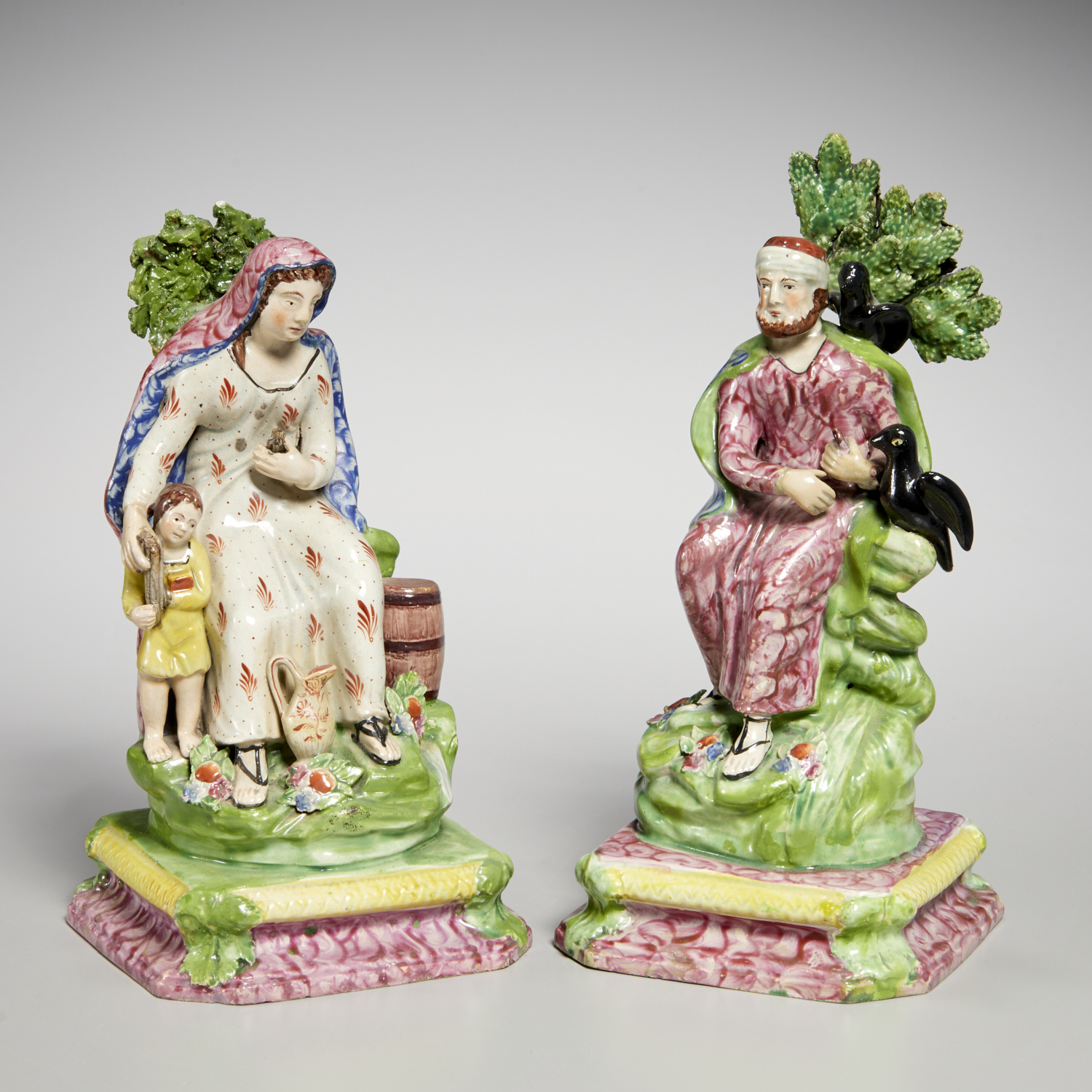 PAIR STAFFORDSHIRE FIGURES ELIJAH 2fc359