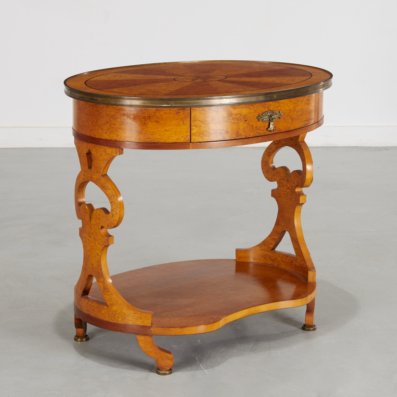 BIEDERMEIER STYLE BURLWOOD OCCASIONAL