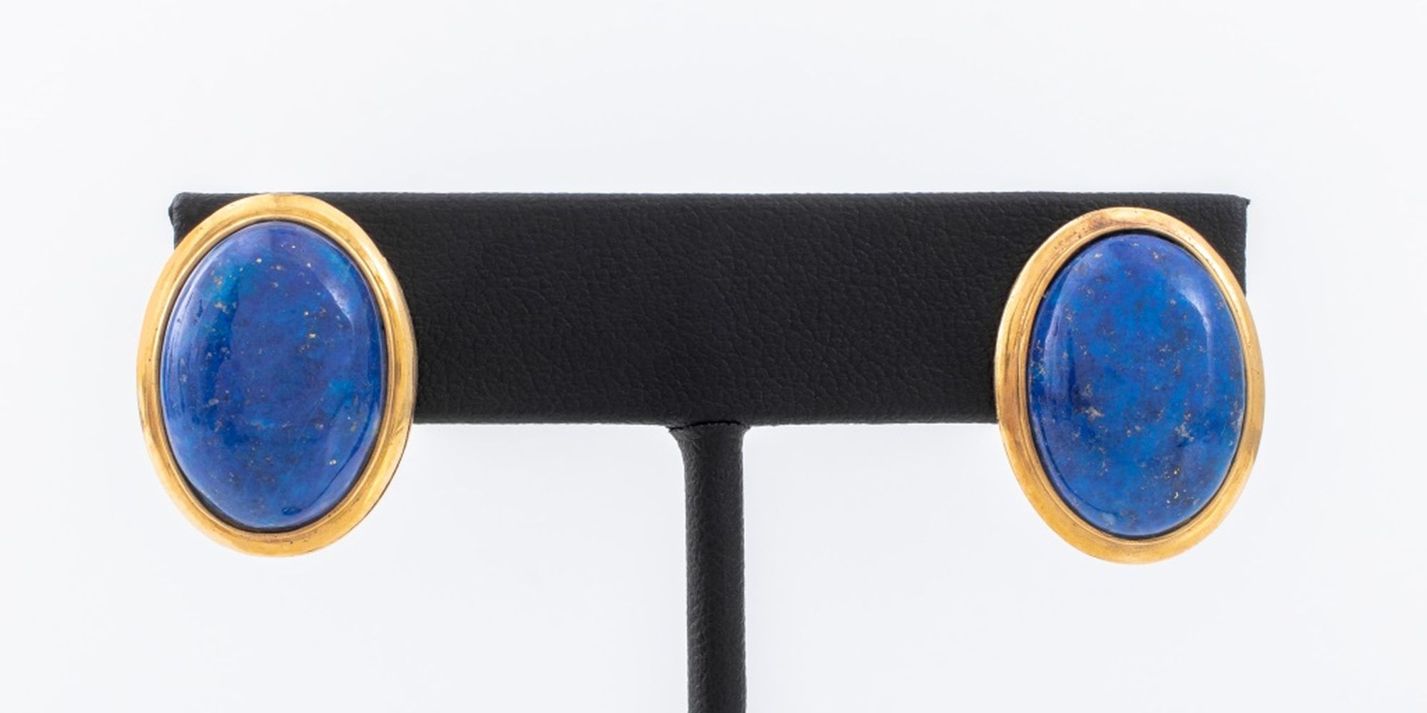 14K YELLOW GOLD LAPIS EARRINGS 2fc47d