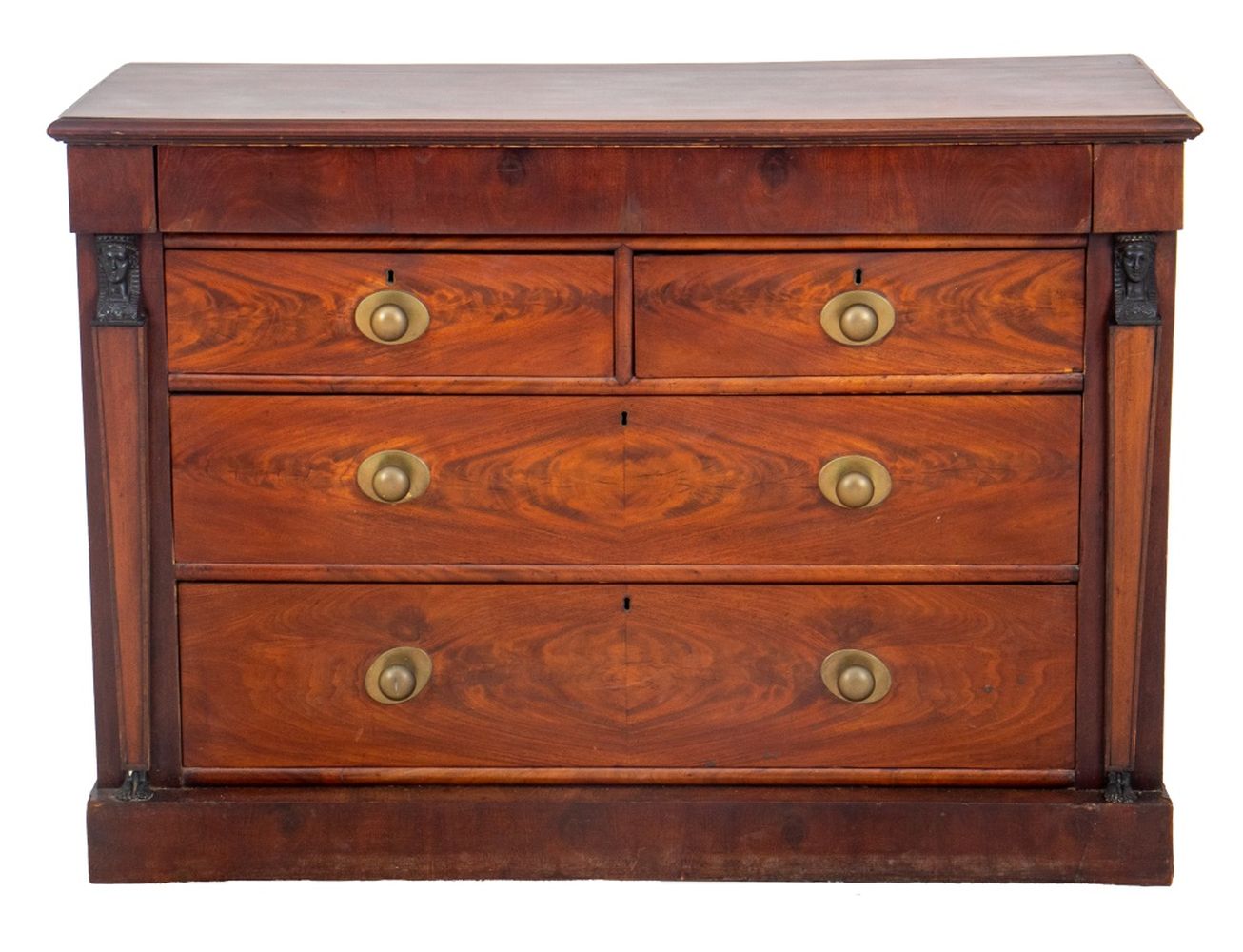 FRENCH EMPIRE MAHOGANY VENEER COMMODE 2fc49b