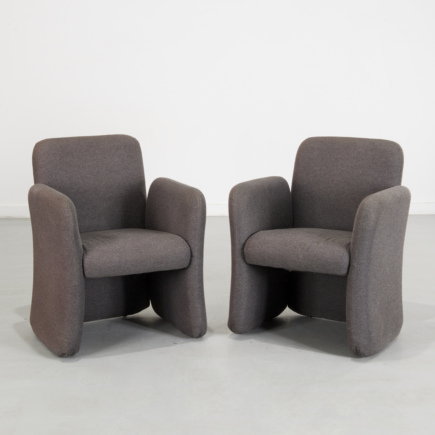 PAIR 'CHICLET' STYLE UPHOLSTERED