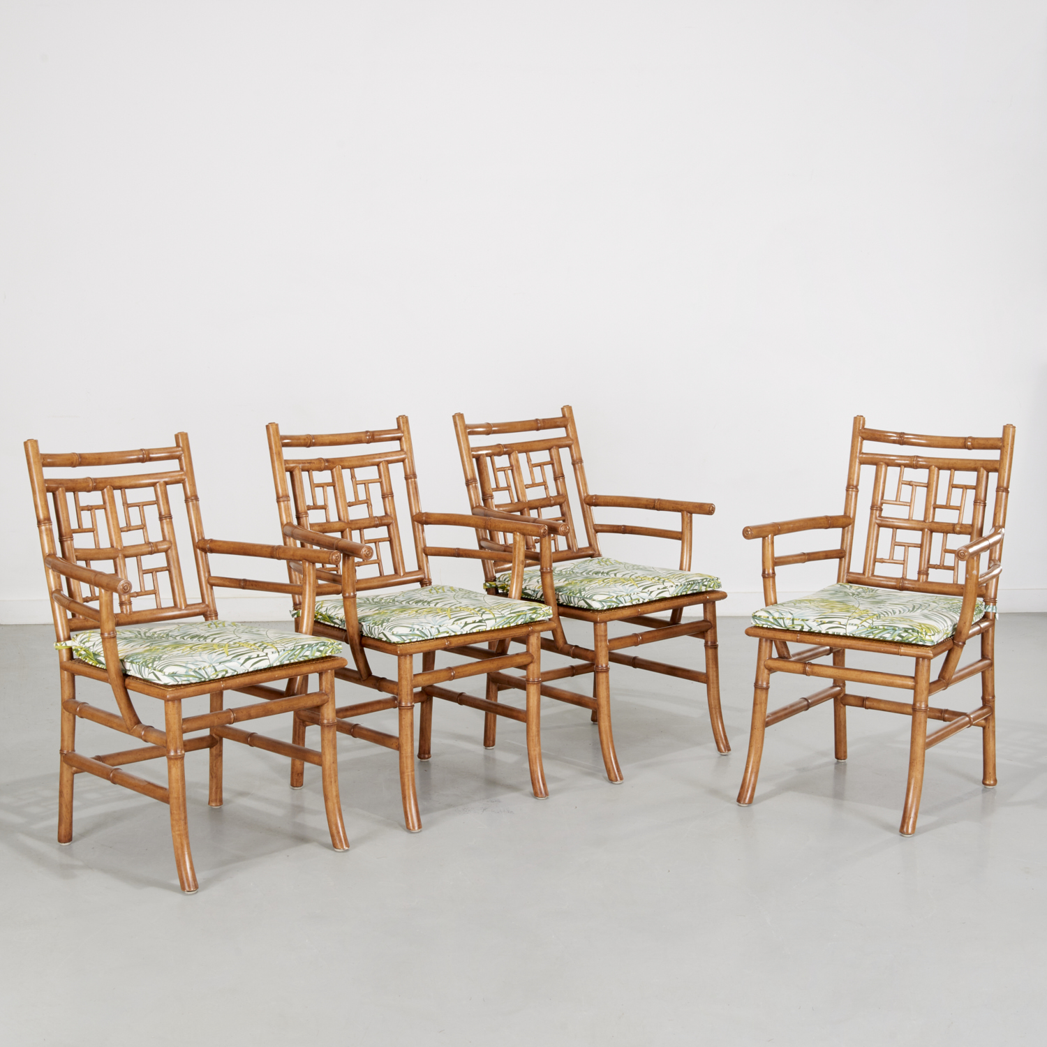 (4) 'BAMBOO' ARMCHAIRS, SUPPLIED