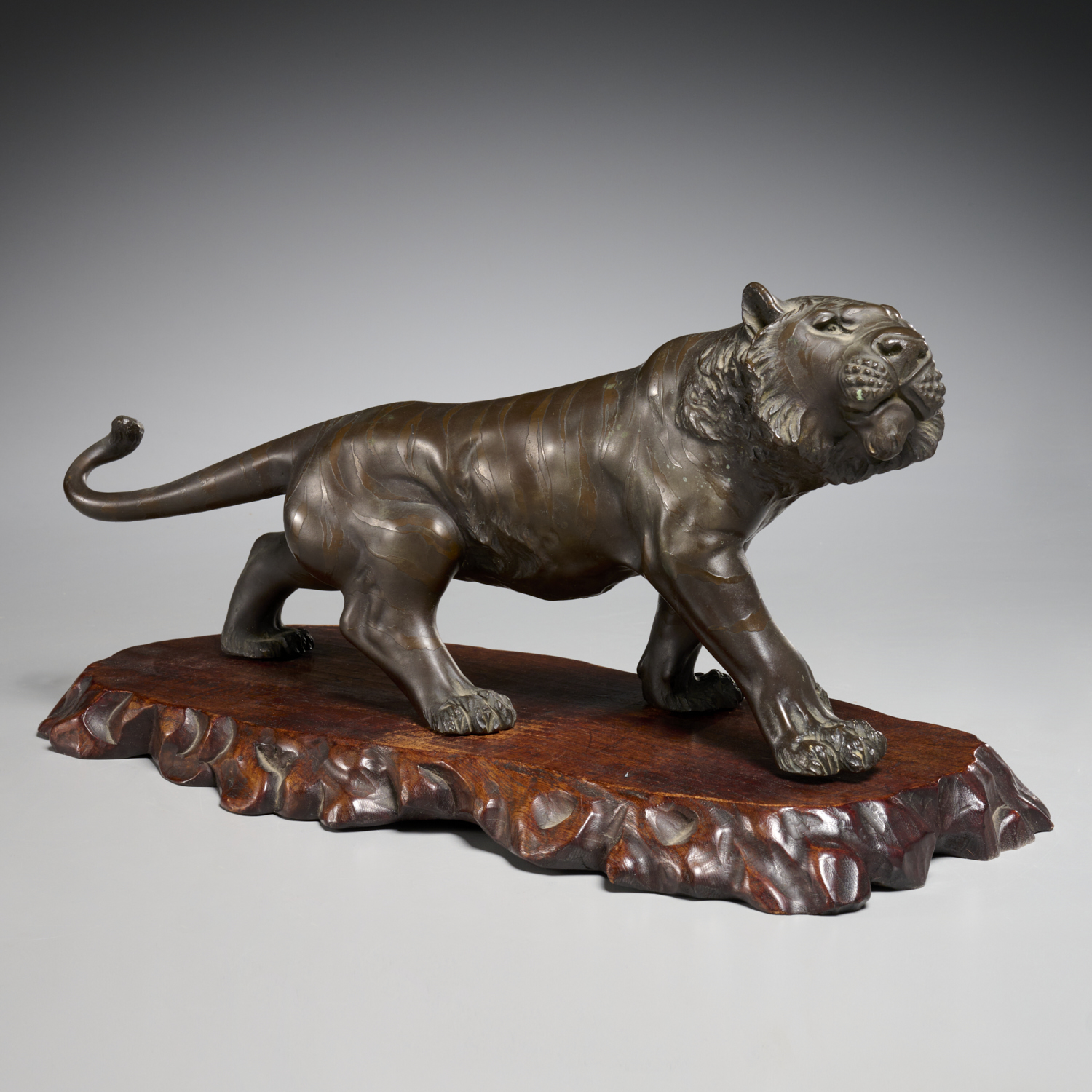 JAPANESE BRONZE MODEL OF A TIGER