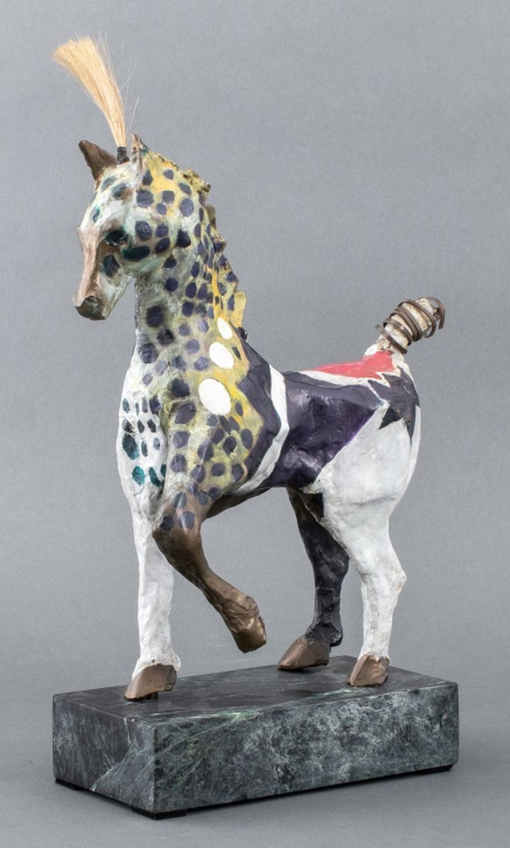 SUSAN ROWLAND PAINTED BRONZE HORSE