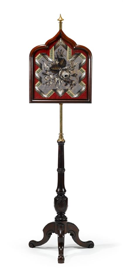 English mahogany & beadwork pole