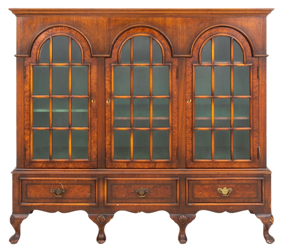 COLONIAL REVIVAL GLAZED BOOKCASE,