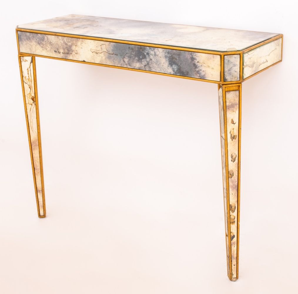 HOLLYWOOD REGENCY MIRRORED PARCEL GILDED 2fc584