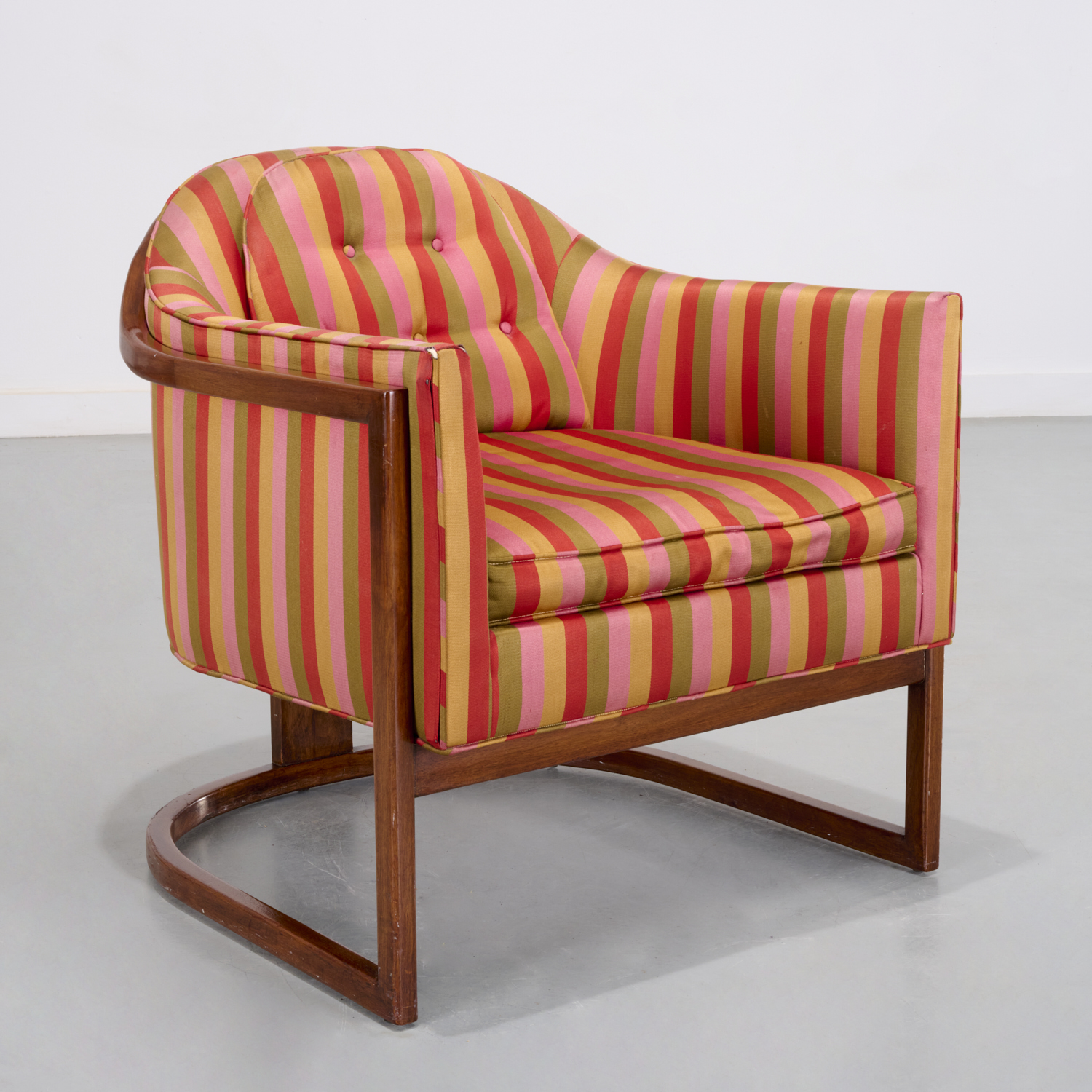 HARVEY PROBBER, BARREL BACK CHAIR