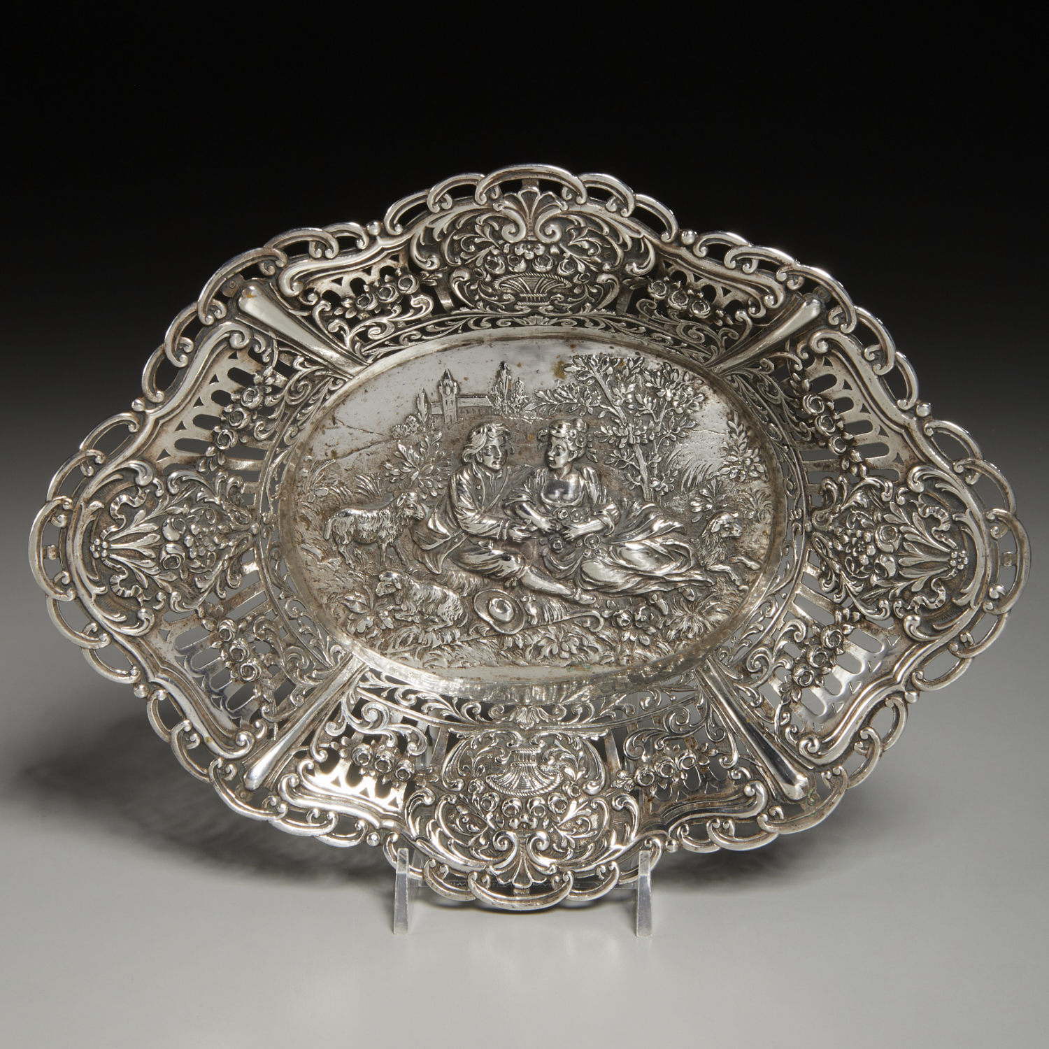 GERMAN .800 SILVER REPOUSSE RETICULATED