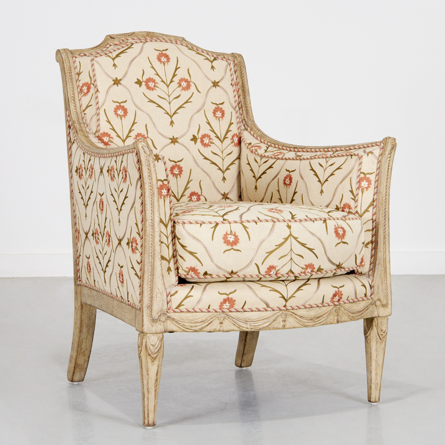 DIRECTOIRE STYLE PAINTED CREWELWORK