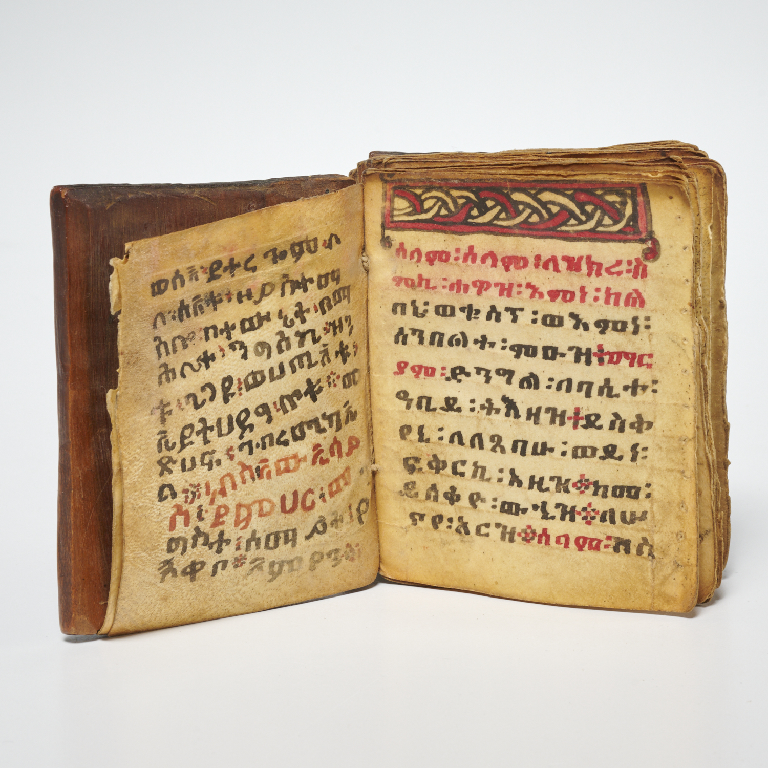 ANTIQUE COPTIC PRAYER BOOK ON VELLUM 2fc663