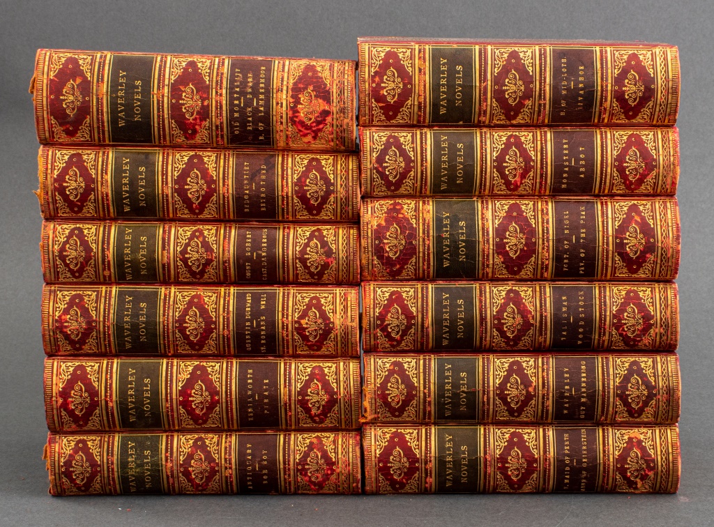 WAVERLEY NOVELS BOUNDS BOOK, 12 VOLUMES