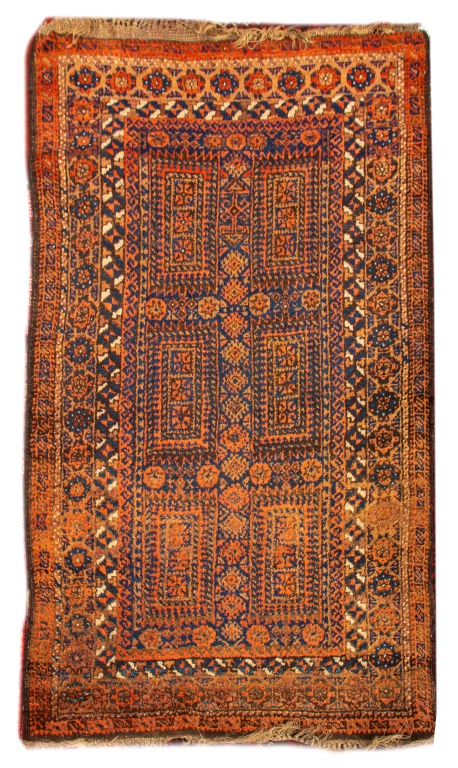 TURKOMAN HANDKNOTTED WOOL RUG,