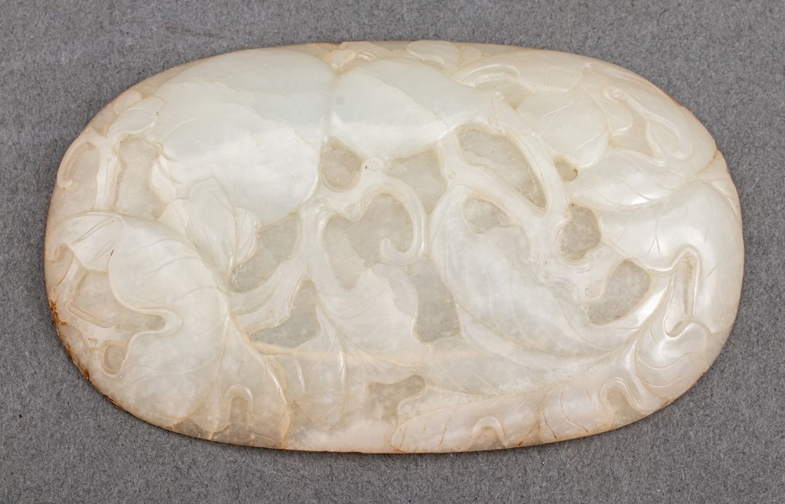 CHINESE CARVED WHITE JADE PLAQUE