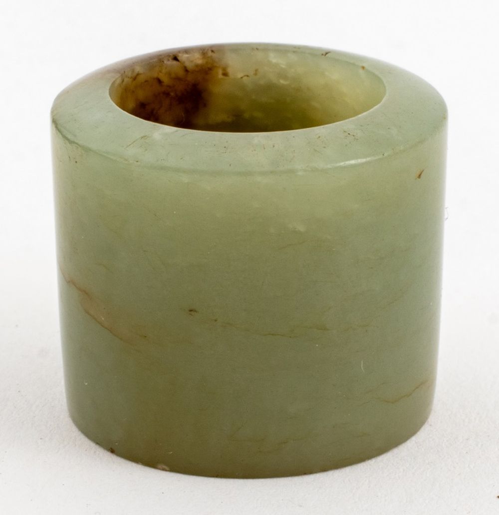 CHINESE DEEP CELADON JADE ARCHER'S