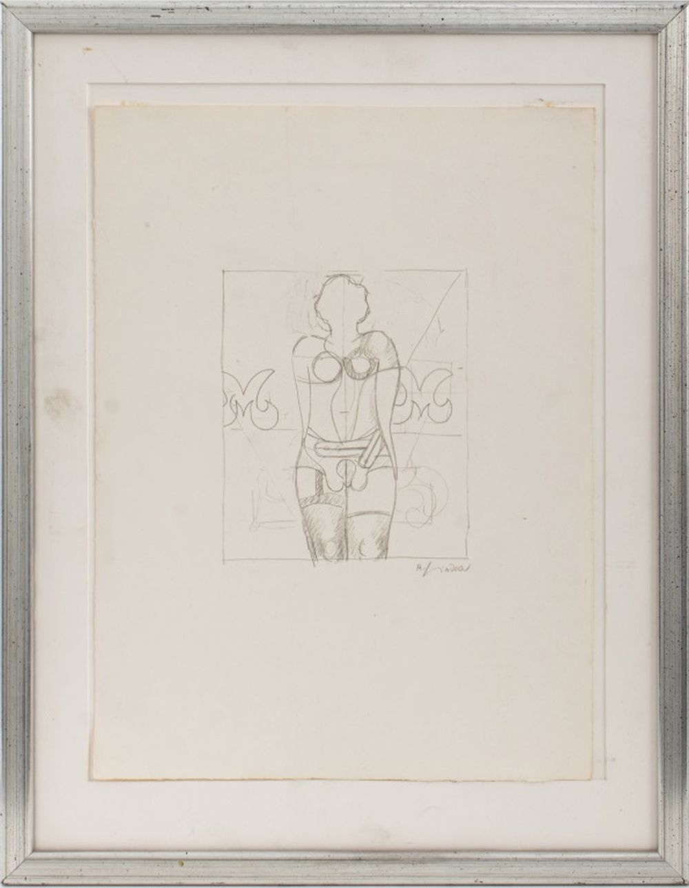 RICHARD LINDNER FEMALE NUDE GRAPHITE