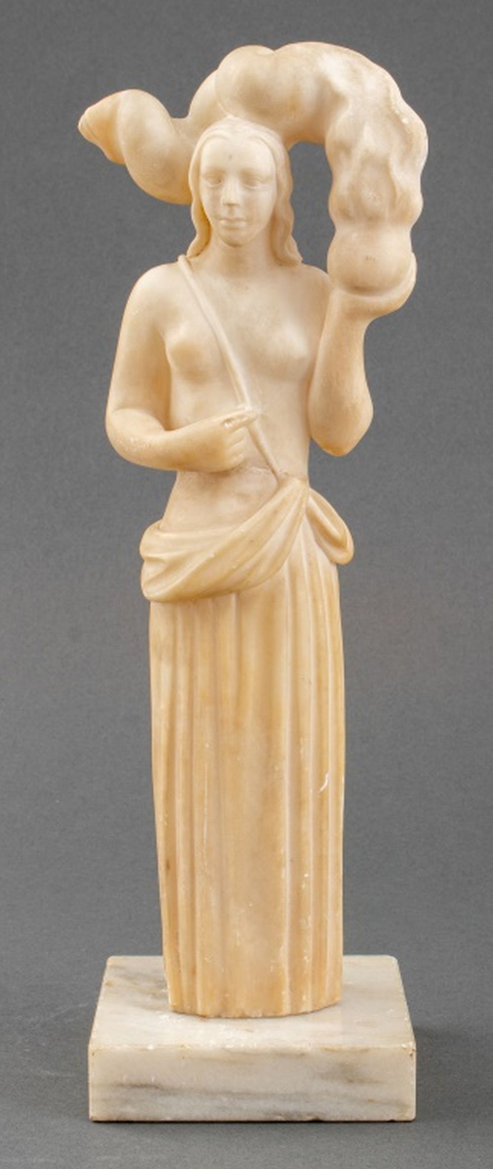 FRENCH ART DECO NUDE WOMAN ALABASTER