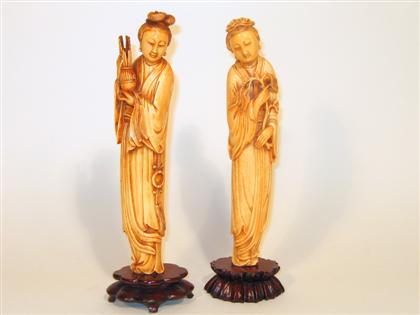 Large pair of Chinese elephant ivory