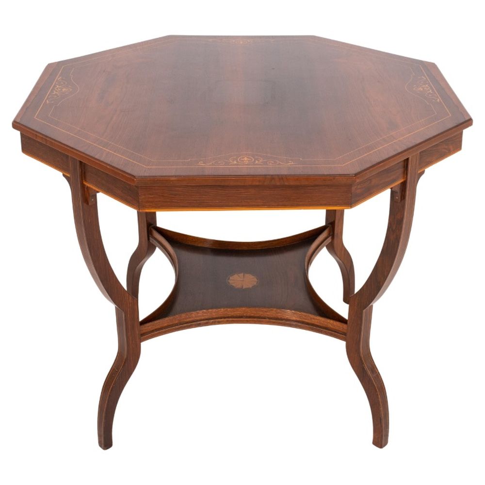 EDWARDIAN OCTAGONAL INLAID ROSEWOOD 2fc971