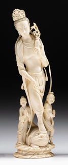 Fine Chinese elephant Ivory Carving 4c75a