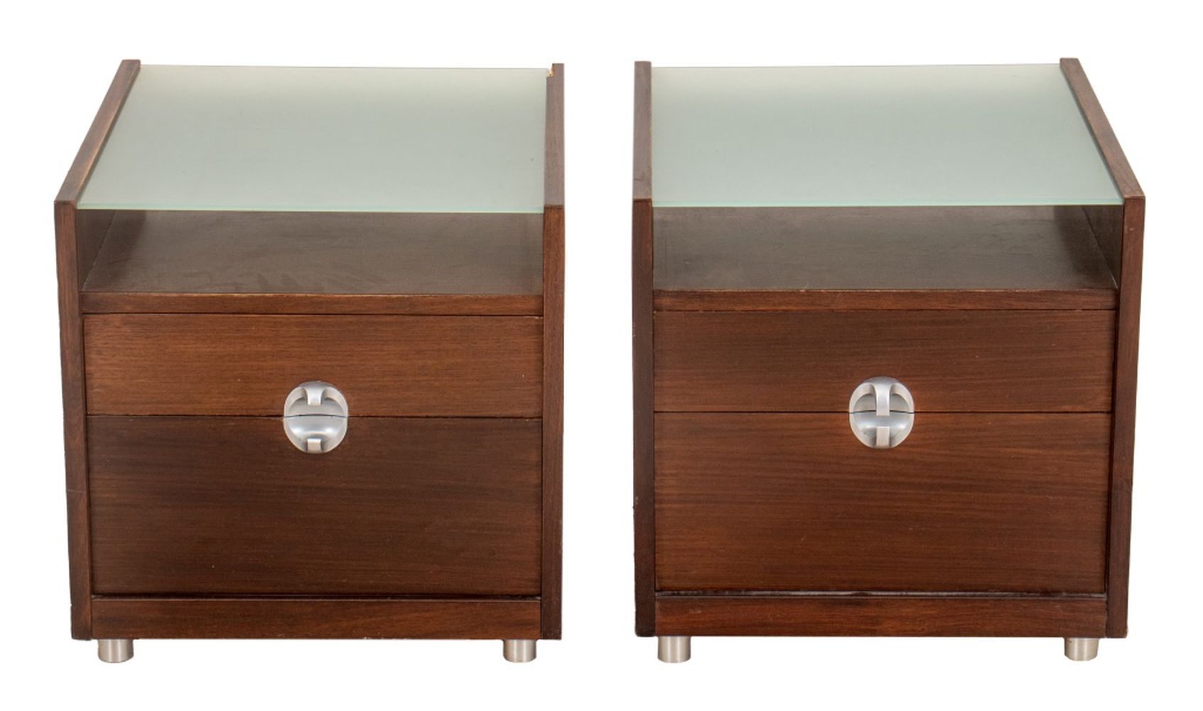 DANISH MODERN GLASS & ROSEWOOD BEDSIDE