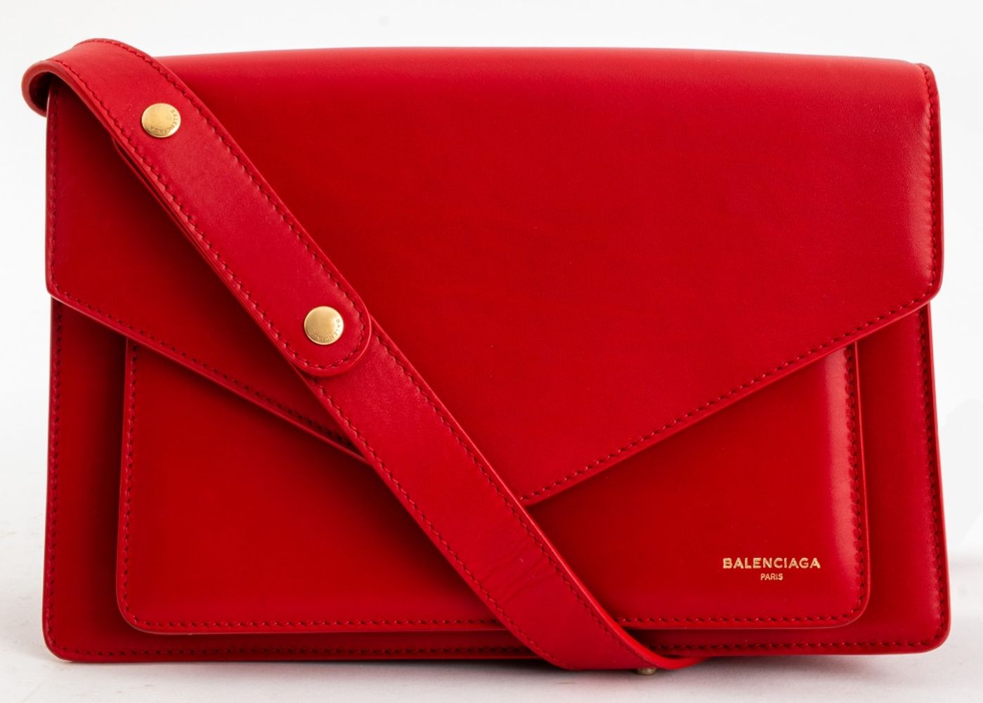 BALENCIAGA RED LEATHER SHOULDER