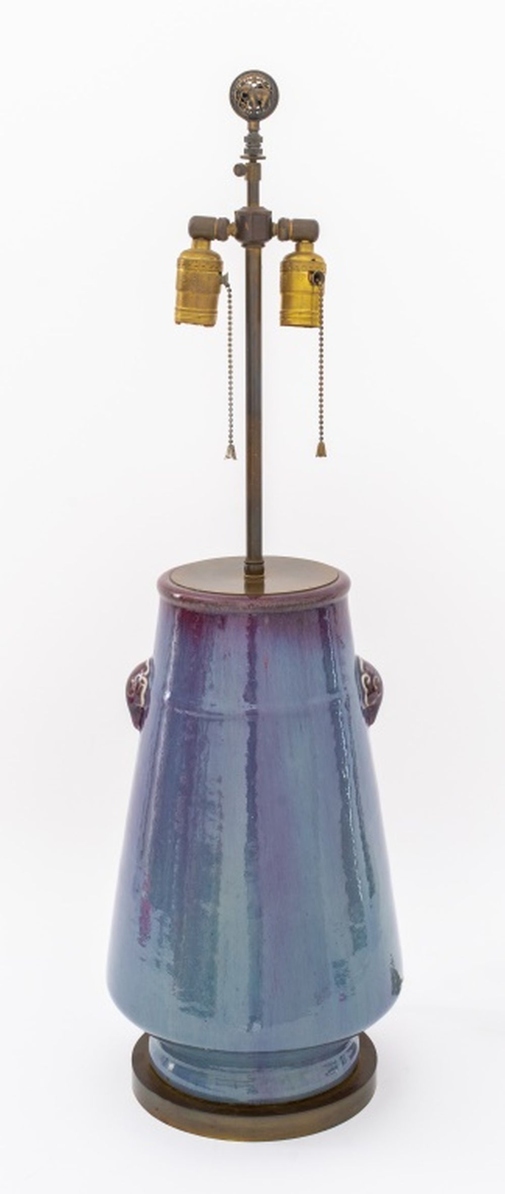 PURPLE & BLUE FLAMBE GLAZED VASE