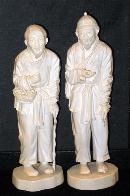 Pair of Carved Ivory Figures  