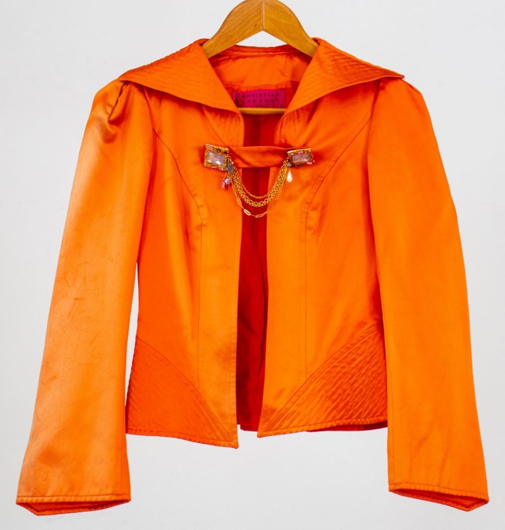 CHRISTIAN LACROIX ORANGE SILK BLAZER 2fcac7