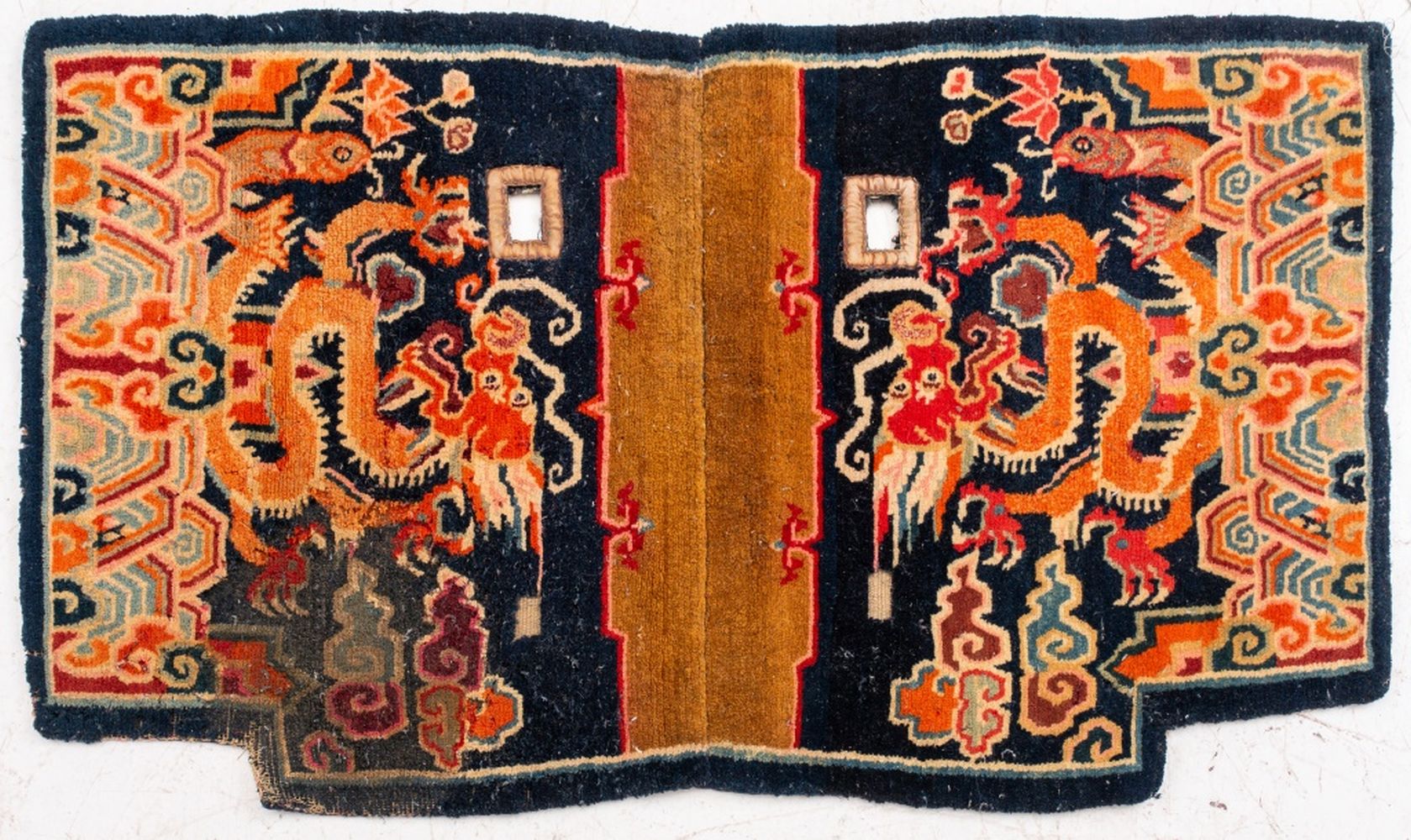 TIBETAN DRAGON SADDLE RUG, 3' 6"