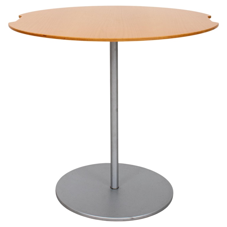 CASSINA WOOD AND STEEL SIDE TABLE,