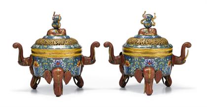 Impressive pair of Chinese gilt metal 4c78a