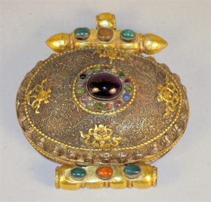 Sino-Tibetan gilt-metal jeweled