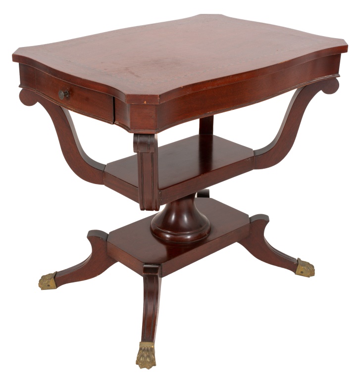 ECLECTIC INLAID MAHOGANY SIDE TABLE,