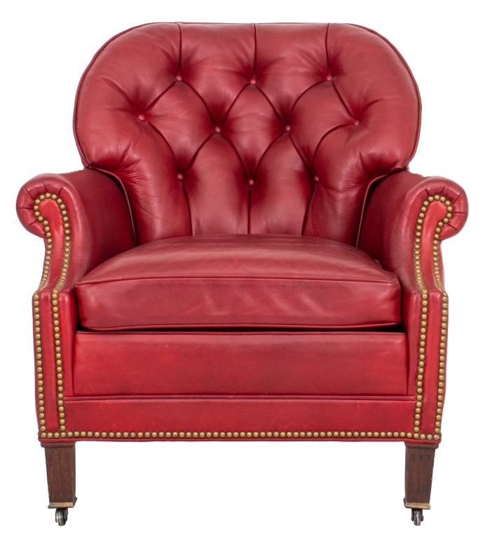 VICTORIAN STYLE LEATHER UPHOLSTERED