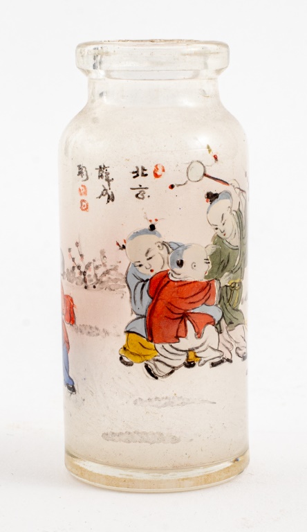 CHINESE REVERSE PAINTED GLASS SNUFF