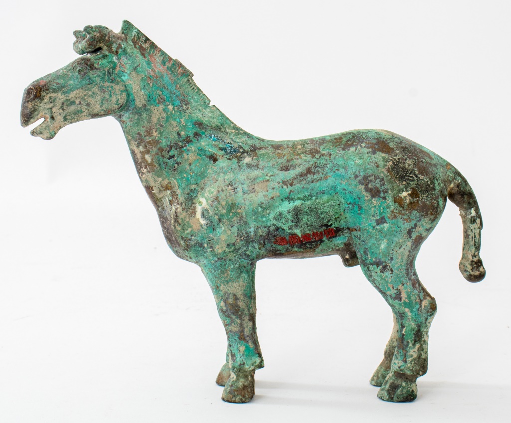 CHINESE STANDING HORSE PATINATED