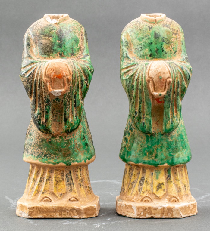 PAIR OF MING STYLE OFFICIAL FIGURES