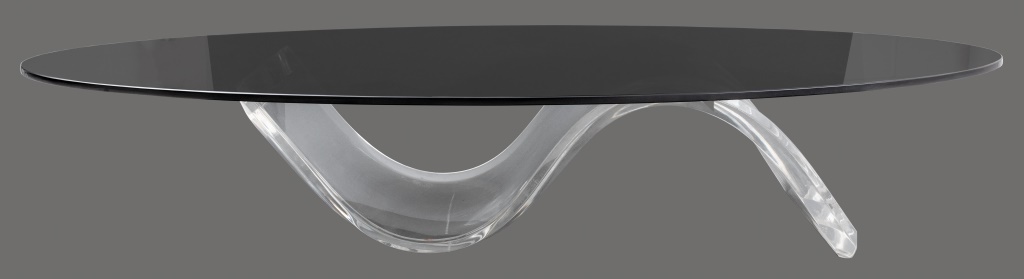 MODERNIST OVAL LOW TABLE WITH LUCITE
