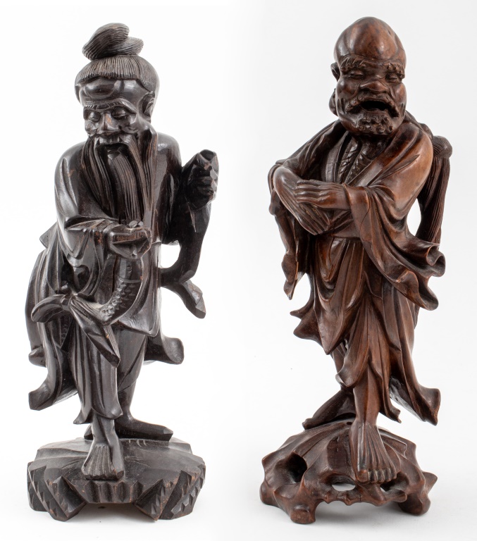 CHINESE HARDWOOD CARVINGS OF IMMORTALS  2fcd98