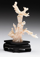 Chinese white coral carving of