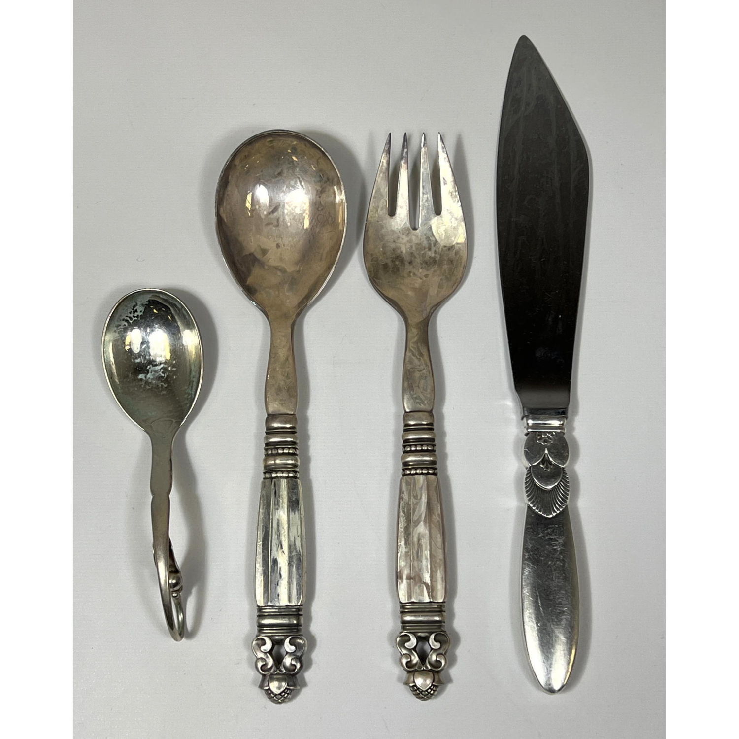 4pc Georg Jensen sterling silver serving