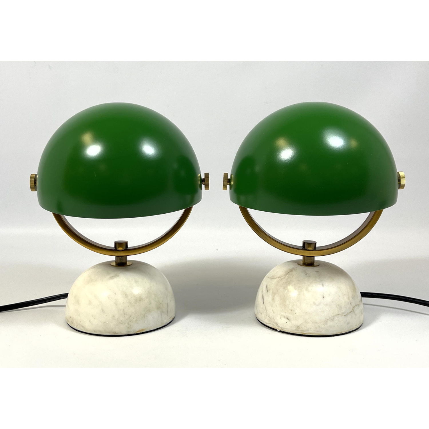 Pr Small Green Dome Shade Lamps  2fce8c