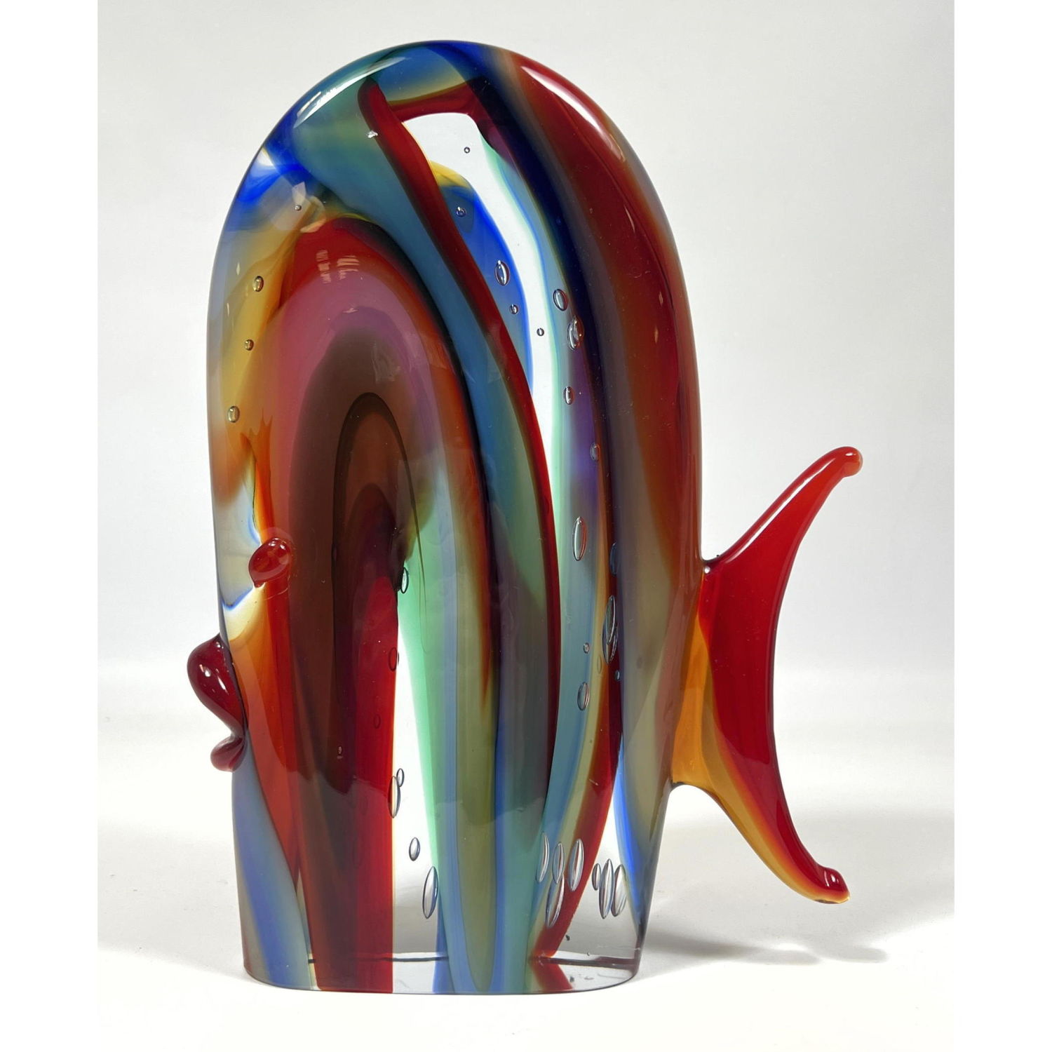 Signed Colorful Art Glass Sculpture