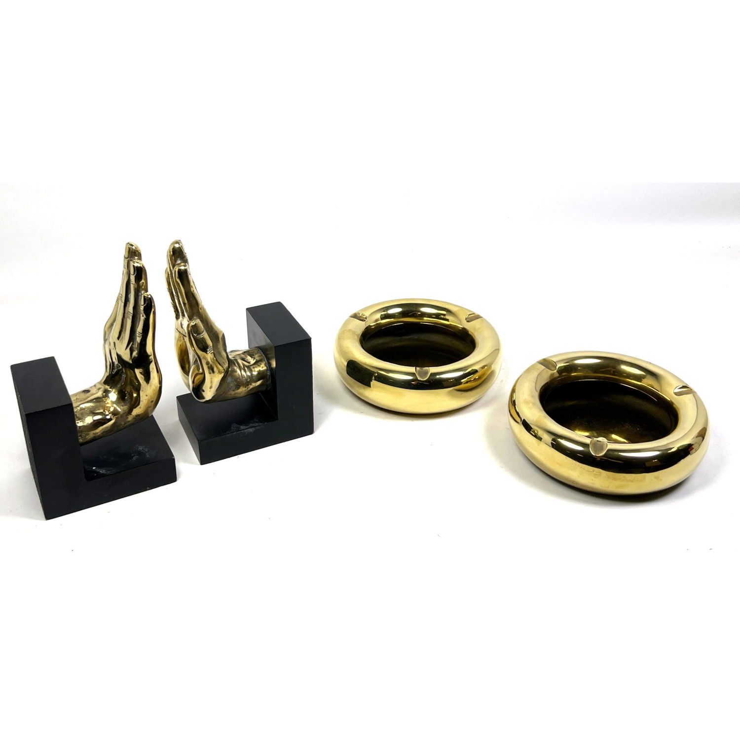 Global Views Lot. Gold Hand Bookends